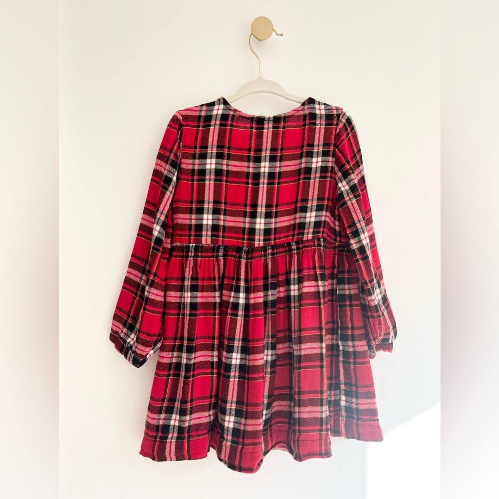 Cat & Jack Red Plaid Casual Holiday Dress | Girls 3T - Picture 4 of 4